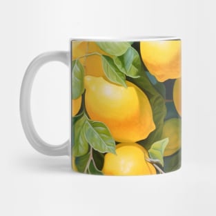 Yellow Lemons Citrus Pattern Mug